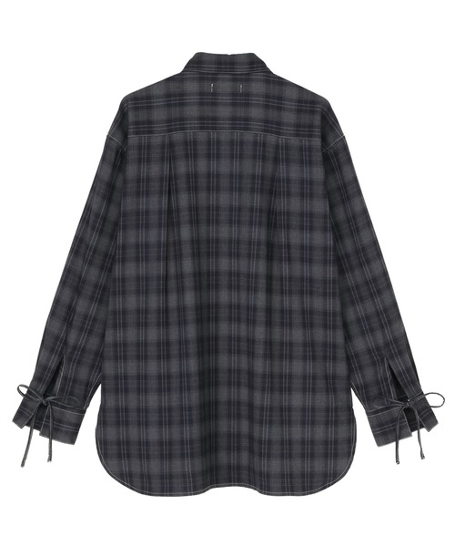 TOKYO SHIRTS(トウキョウシャツ)の「リボンカフス チェック シャツ 長袖 レディースデザインシャツ(シャツ/ブラウス・レディース・オレンジ/チャコールグレー・M/L)」の4枚目の写真