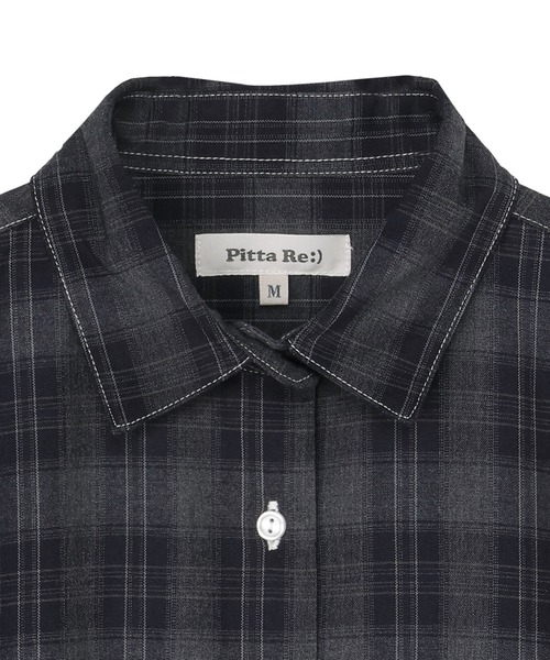 TOKYO SHIRTS(トウキョウシャツ)の「リボンカフス チェック シャツ 長袖 レディースデザインシャツ(シャツ/ブラウス・レディース・オレンジ/チャコールグレー・M/L)」の5枚目の写真