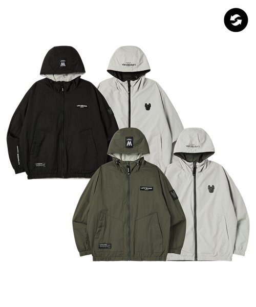 LIFE WORK(ライフワーク)の「ウィンドフードリバーシブルジャケット(ナイロンジャケット・レディース・ブラック・SMALL/MEDIUM)」の2枚目の写真