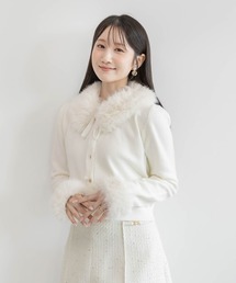 RANDA（ランダ）の「2WAY ファーデザインニットカーディガン（ニット/セーター）」