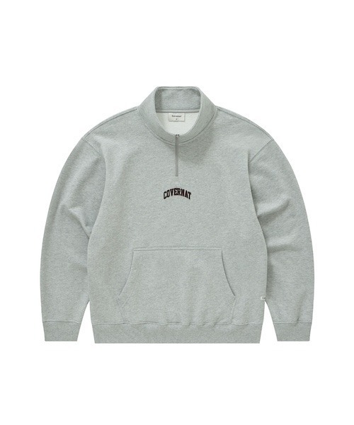 COVERNAT(カバーナット)の「ARCH LOGO HALF ZIP-UP SWEATSHIRT(スウェット・メンズ・ネイビー/杢グレー/ライトイエロー・SMALL/MEDIUM/LARGE/X-LARGE)」の2枚目の写真