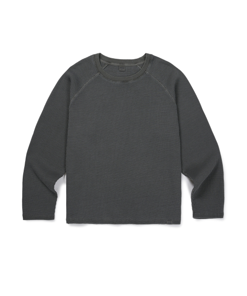 MMLG(エムエムエルジー)の「DYED WAFFLE LSV-T (CHARCOAL)(Tシャツ/カットソー・レディース・その他・X-LARGE/LARGE/MEDIUM/SMALL)」の2枚目の写真