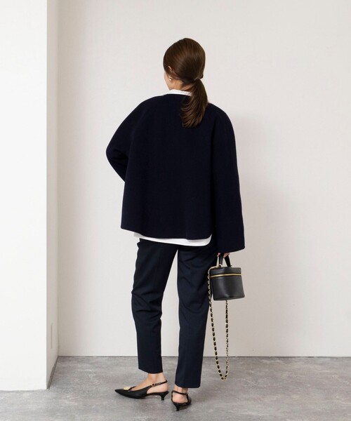 NOLLEY’S(ノーリーズ)の「【一部WEB限定カラー】エアーダブルジロンショートコート(ダッフルコート・レディース・オフホワイト/ネイビー/ライトグレー/キャメル・38)」の8枚目の写真