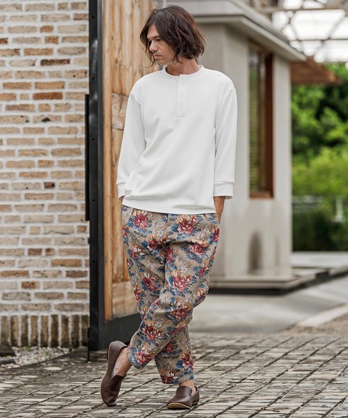 CAMBIO(カンビオ)の「mlt5876- ポンチ7分袖ヘンリーネックカットソー(BP-BFA0161)(Tシャツ/カットソー・メンズ・ホワイト/ブラック/ネイビー/グレー・S/M/L)」の18枚目の写真