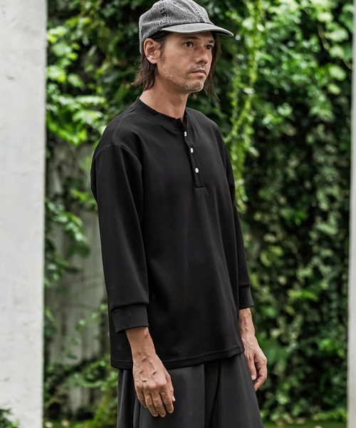 CAMBIO(カンビオ)の「mlt5876- ポンチ7分袖ヘンリーネックカットソー(BP-BFA0161)(Tシャツ/カットソー・メンズ・ホワイト/ブラック/ネイビー/グレー・S/M/L)」の20枚目の写真
