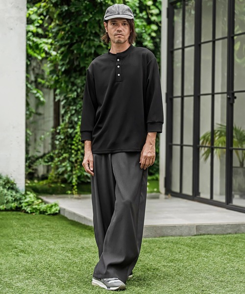 CAMBIO(カンビオ)の「mlt5876- ポンチ7分袖ヘンリーネックカットソー(BP-BFA0161)(Tシャツ/カットソー・メンズ・ホワイト/ブラック/ネイビー/グレー・S/M/L)」の21枚目の写真