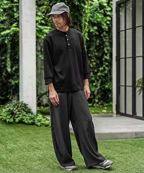 CAMBIO(カンビオ)の「mlt5876- ポンチ7分袖ヘンリーネックカットソー(BP-BFA0161)(Tシャツ/カットソー・メンズ・ホワイト/ブラック/ネイビー/グレー・S/M/L)」の22枚目の写真