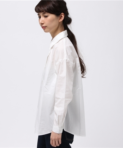 Denime（ドゥニーム）の「ブロードロングスリーブシャツ（シャツ/ブラウス・レディース・オフホワイト/ネイビー/サックスブルー・FREE）」の6枚目の写真