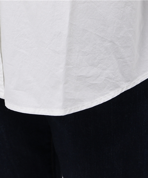 Denime（ドゥニーム）の「ブロードロングスリーブシャツ（シャツ/ブラウス・レディース・オフホワイト/ネイビー/サックスブルー・FREE）」の10枚目の写真