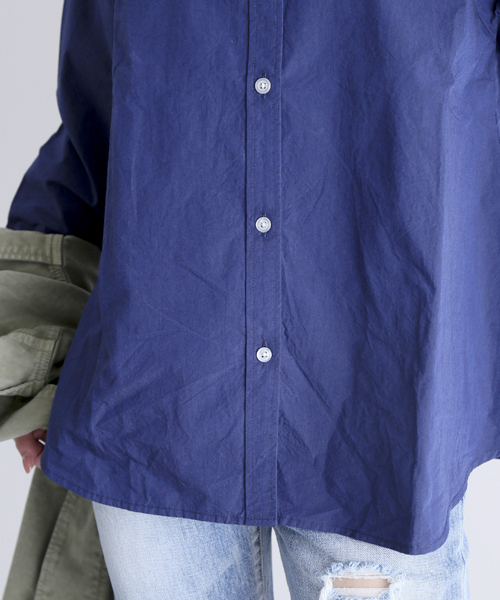 Denime（ドゥニーム）の「ブロードロングスリーブシャツ（シャツ/ブラウス・レディース・オフホワイト/ネイビー/サックスブルー・FREE）」の20枚目の写真