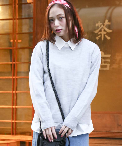 Denime（ドゥニーム）の「ブロードロングスリーブシャツ（シャツ/ブラウス・レディース・オフホワイト/ネイビー/サックスブルー・FREE）」の12枚目の写真