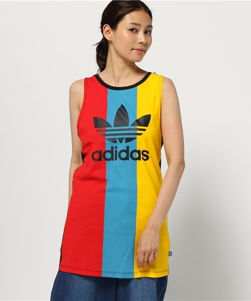 Adidas アディダス の オリジナルス タンクドレス Block Trefoil Tank Dress ワンピース Wear