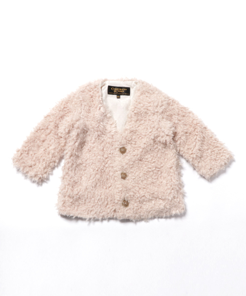 COMECHATTO&CLOSET(カムチャットアンドクロゼット)の「シープボアVネックカーディガン(カーディガン/ボレロ・キッズ・ブラック/アイボリー/ベージュ・110/130/100/120/90)」の9枚目の写真