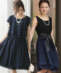 PourVous（プールヴー）の「ミニ丈&ノースリーブ フォーマル 2WAY 大きいサイズ パーティー ドレス オケージョンドレス 結婚式 お呼ばれ 二次会 成人式 （ドレス・レディース）」