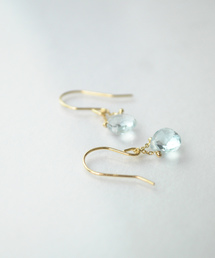 「anq.」K18/K10・天然石マロンピアス 誕生石