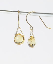 anq. | 【anq.】K18/K10・マロンピアス【誕生石・ギフト】1月の天然石は【ガーネット】(ピアス（両耳用）)