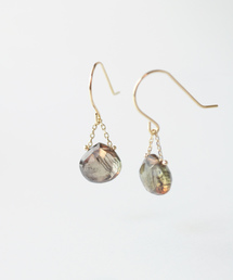 「anq.」K18/K10・天然石マロンピアス 誕生石