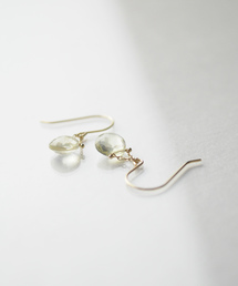 「anq.」K18/K10・天然石マロンピアス 誕生石