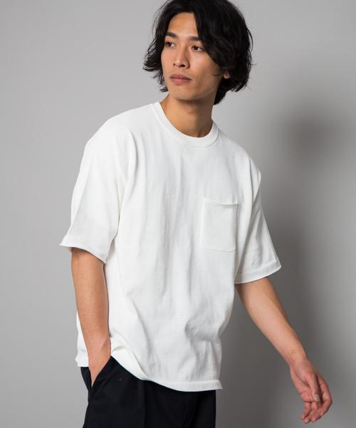 green label relaxing（グリーンレーベルリラクシング）の「SC DRY-MIX ﾎﾟｹｯﾄ ｸﾙｰﾈｯｸ / 半袖ニット / カットソー ＜機能性素材＞ 吸水速乾 ◆（Tシャツ/カットソー・メンズ・ターコイズブルー/ホワイト/ワインレッド/ブラック・LARGE/MEDIUM/SMALL）」の2枚目の写真