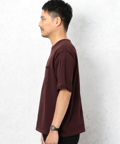 green label relaxing（グリーンレーベルリラクシング）の「SC DRY-MIX ﾎﾟｹｯﾄ ｸﾙｰﾈｯｸ / 半袖ニット / カットソー ＜機能性素材＞ 吸水速乾 ◆（Tシャツ/カットソー・メンズ・ターコイズブルー/ホワイト/ワインレッド/ブラック・LARGE/MEDIUM/SMALL）」の12枚目の写真