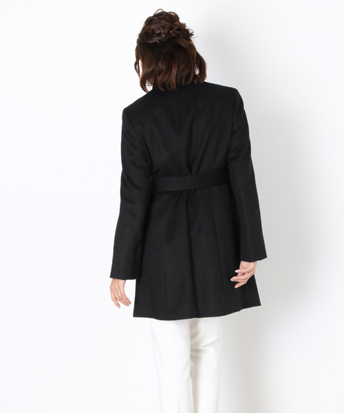 sankyo shokai（サンキョウショウカイ）の「カシミヤステンカラーコート（ステンカラーコート・レディース・ブラック・11号/13号/7号/9号）」の3枚目の写真
