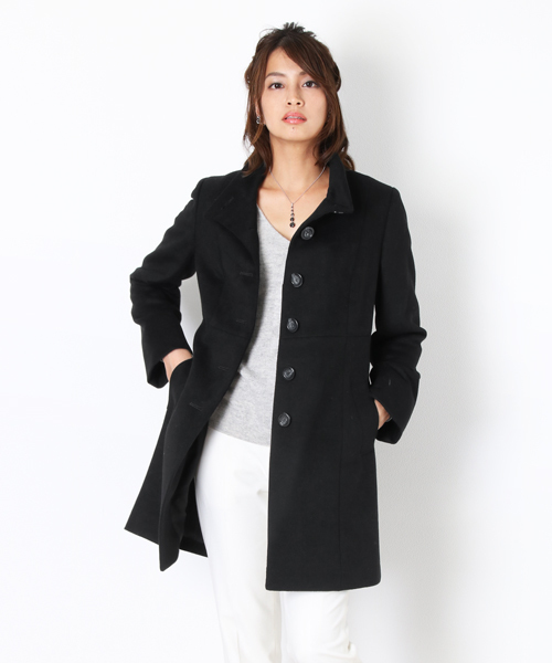 sankyo shokai（サンキョウショウカイ）の「カシミヤステンカラーコート（ステンカラーコート・レディース・ブラック・11号/13号/7号/9号）」の8枚目の写真