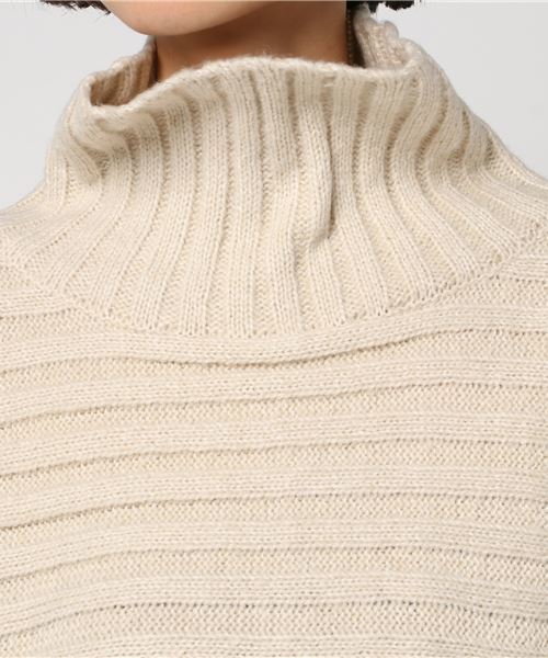 coca（coca）（コカ）の「【新色登場】袖ライン入りプチタートルネックニット（ニット/セーター・レディース・アイボリー/ブラウン・ONE SIZE）」の5枚目の写真