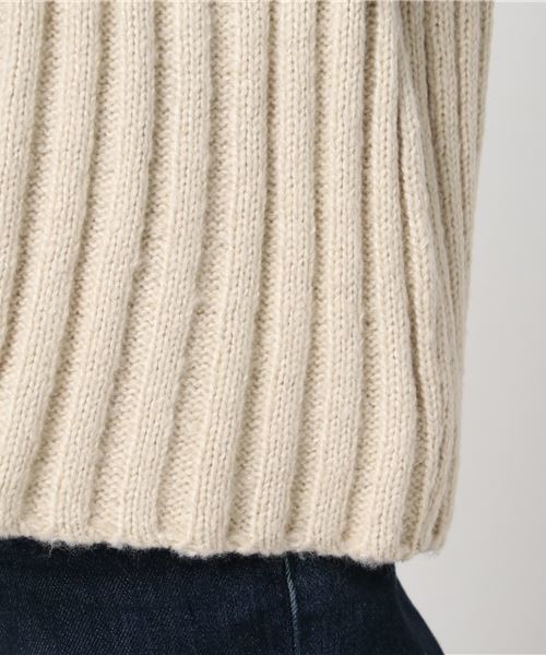 coca（coca）（コカ）の「【新色登場】袖ライン入りプチタートルネックニット（ニット/セーター・レディース・アイボリー/ブラウン・ONE SIZE）」の8枚目の写真