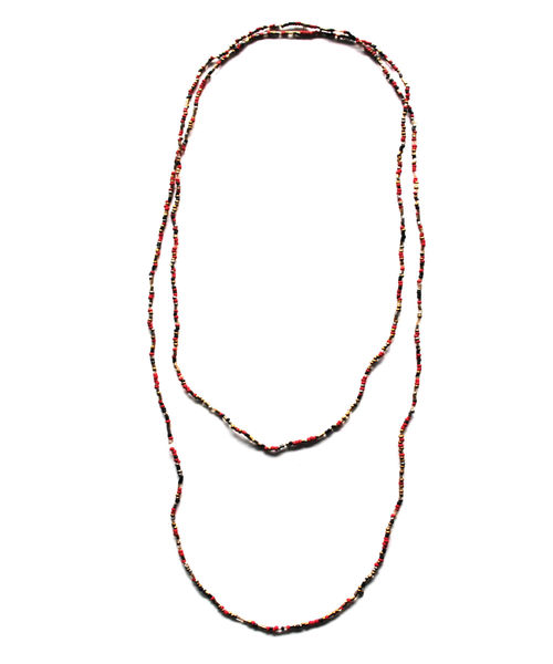 BEATJIVE（ビートジャイブ）の「ネイティブデザイン ロングビーズネックレス（ネックレス・メンズ・ブラック/レッド・FREE）」の3枚目の写真