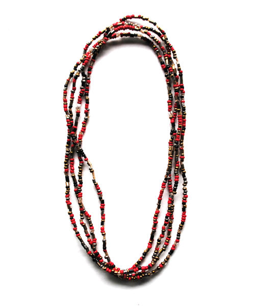 BEATJIVE（ビートジャイブ）の「ネイティブデザイン ロングビーズネックレス（ネックレス・メンズ・ブラック/レッド・FREE）」の4枚目の写真
