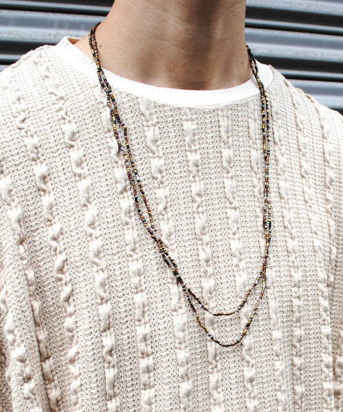 BEATJIVE（ビートジャイブ）の「ネイティブデザイン ロングビーズネックレス（ネックレス・メンズ・ブラック/レッド・FREE）」の8枚目の写真