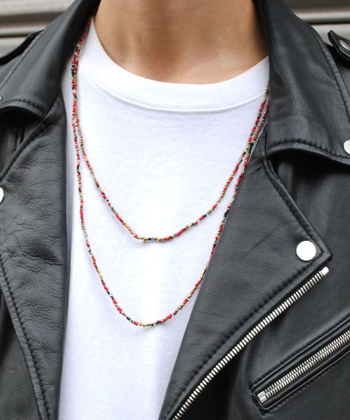 BEATJIVE（ビートジャイブ）の「ネイティブデザイン ロングビーズネックレス（ネックレス・メンズ・ブラック/レッド・FREE）」の15枚目の写真