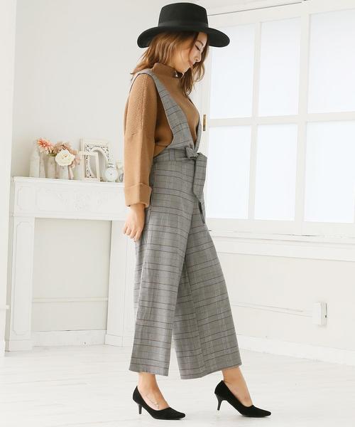 Doula Doula（ドゥーラドゥーラ）の「チェック柄ワイドサロペット（サロペット/オーバーオール・レディース・ダークグレー/ライトグレー・M/L）」の7枚目の写真