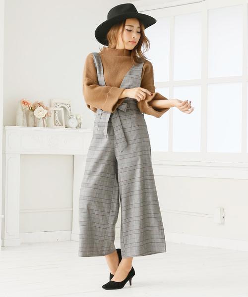 Doula Doula（ドゥーラドゥーラ）の「チェック柄ワイドサロペット（サロペット/オーバーオール・レディース・ダークグレー/ライトグレー・M/L）」の8枚目の写真