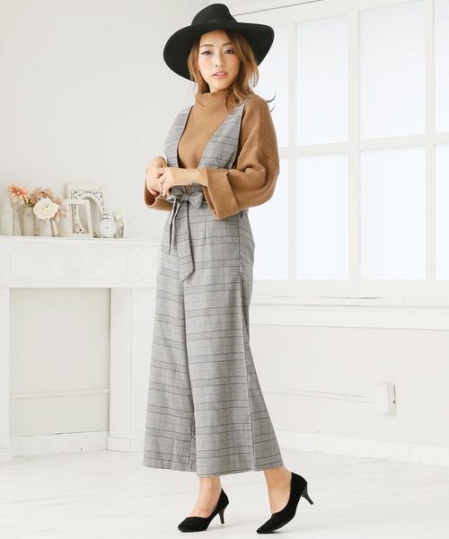 Doula Doula（ドゥーラドゥーラ）の「チェック柄ワイドサロペット（サロペット/オーバーオール・レディース・ダークグレー/ライトグレー・M/L）」の9枚目の写真