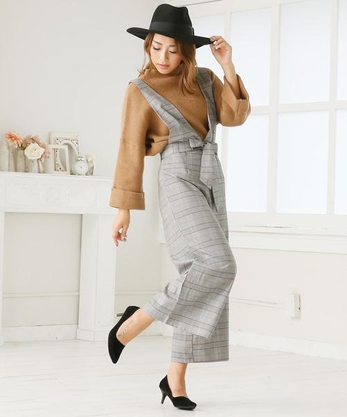 Doula Doula（ドゥーラドゥーラ）の「チェック柄ワイドサロペット（サロペット/オーバーオール・レディース・ダークグレー/ライトグレー・M/L）」の14枚目の写真