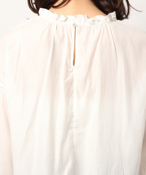 GLOBAL WORK（グローバルワーク）の「シシュウソデフレアブラウス8分袖/776436（シャツ/ブラウス・レディース・ホワイト/ネイビー/イエロー・MEDIUM/LARGE）」の9枚目の写真