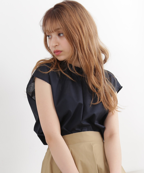 N.（N. Natural Beauty Basic）（エヌエヌナチュラルビューティーベーシック）の「ボイルローンギャザーネックブラウス（シャツ/ブラウス・レディース・ホワイト/ブラウン/イエロー/ネイビー・MEDIUM）」の4枚目の写真