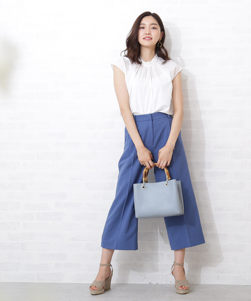 N.（N. Natural Beauty Basic）（エヌエヌナチュラルビューティーベーシック）の「ボイルローンギャザーネックブラウス（シャツ/ブラウス・レディース・ホワイト/ブラウン/イエロー/ネイビー・MEDIUM）」の10枚目の写真