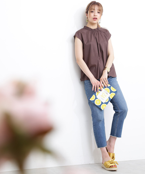 N.（N. Natural Beauty Basic）（エヌエヌナチュラルビューティーベーシック）の「ボイルローンギャザーネックブラウス（シャツ/ブラウス・レディース・ホワイト/ブラウン/イエロー/ネイビー・MEDIUM）」の12枚目の写真