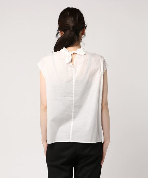 N.（N. Natural Beauty Basic）（エヌエヌナチュラルビューティーベーシック）の「ボイルローンギャザーネックブラウス（シャツ/ブラウス・レディース・ホワイト/ブラウン/イエロー/ネイビー・MEDIUM）」の5枚目の写真