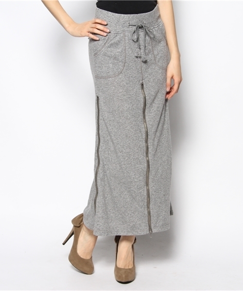 goa(ゴア)の「T/C裏毛ロングスカート(スカート・レディース・アイボリー/グレー/ベージュ・FREE)」の2枚目の写真