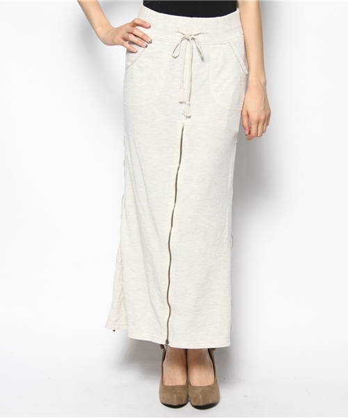 goa(ゴア)の「T/C裏毛ロングスカート(スカート・レディース・アイボリー/グレー/ベージュ・FREE)」の1枚目の写真