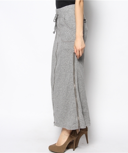 goa(ゴア)の「T/C裏毛ロングスカート(スカート・レディース・アイボリー/グレー/ベージュ・FREE)」の4枚目の写真
