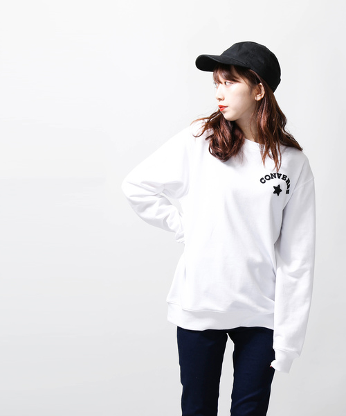 CONVERSE（コンバース）の「∴WEGO/CONVERSE別注サガラ刺繍プルオーバー（スウェット・メンズ・ホワイト/ブラック/ピンク/トリコロール/ワイン/ダークグリーン・MEDIUM/LARGE）」の8枚目の写真