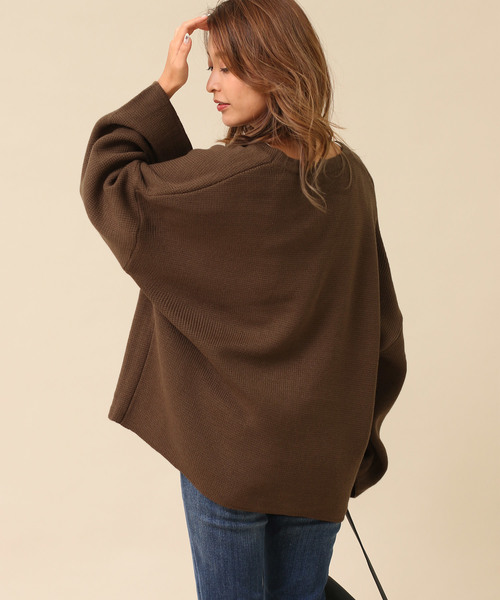 Gready Brilliant（グレディブリリアン）の「ウエストベルト 袖ワイドニットカーデ（カーディガン/ボレロ・レディース・ブラウン/グレイッシュベージュ/ブラック・FREE）」の8枚目の写真