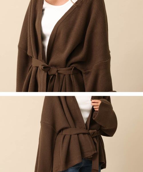 Gready Brilliant（グレディブリリアン）の「ウエストベルト 袖ワイドニットカーデ（カーディガン/ボレロ・レディース・ブラウン/グレイッシュベージュ/ブラック・FREE）」の13枚目の写真