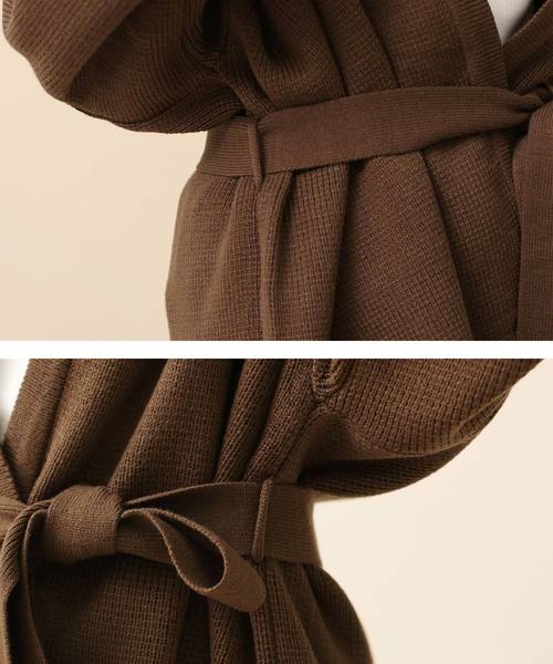 Gready Brilliant（グレディブリリアン）の「ウエストベルト 袖ワイドニットカーデ（カーディガン/ボレロ・レディース・ブラウン/グレイッシュベージュ/ブラック・FREE）」の10枚目の写真