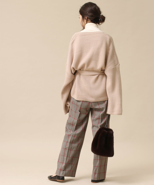 Gready Brilliant（グレディブリリアン）の「ウエストベルト 袖ワイドニットカーデ（カーディガン/ボレロ・レディース・ブラウン/グレイッシュベージュ/ブラック・FREE）」の16枚目の写真