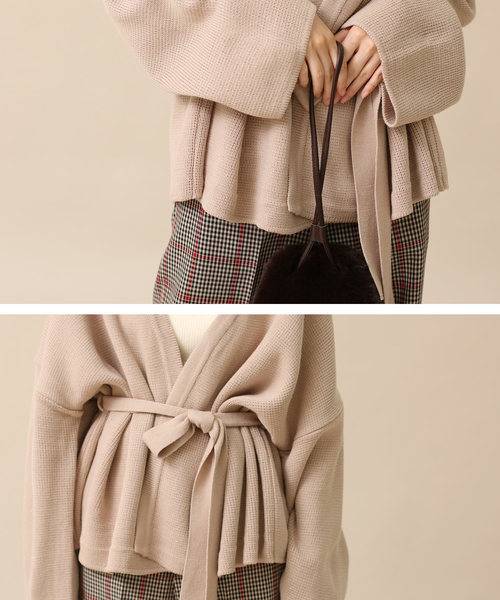 Gready Brilliant（グレディブリリアン）の「ウエストベルト 袖ワイドニットカーデ（カーディガン/ボレロ・レディース・ブラウン/グレイッシュベージュ/ブラック・FREE）」の21枚目の写真